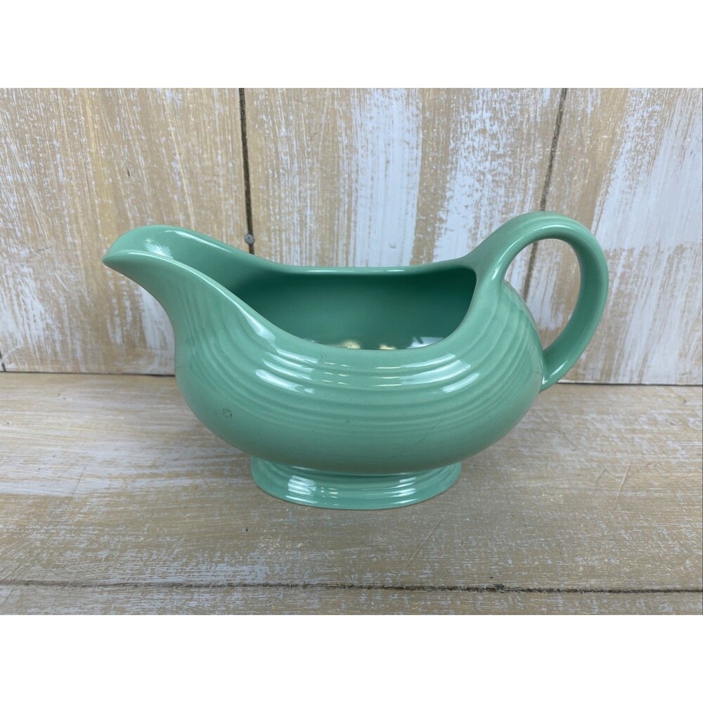 Vintage Fiesta Ware Light Green Ceramic Gravy Boat Excellent Condition